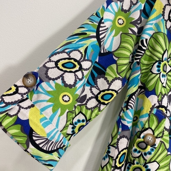 For Cynthia Retro  Hippie Vibes Linen Blend Blouse Women's Medium - Picture 4 of 11